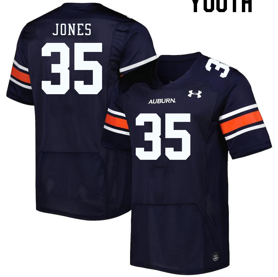 Youth #35 Justin Jones Auburn Tigers College Football Jerseys Stitched-Navy